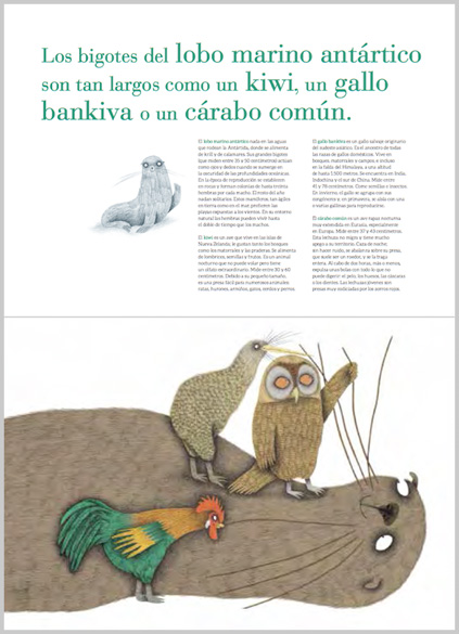 Ilustración de Tan grande como siete osos. Tan pequeño como un colibrí