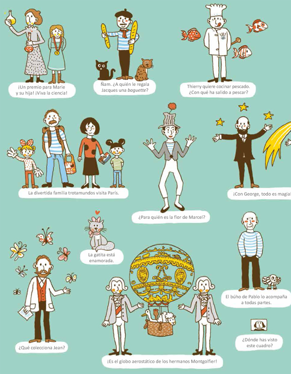 Ilustración de París. Busca y encuentra