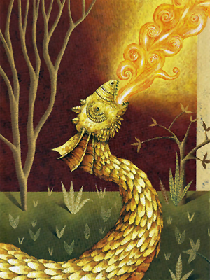 Ilustración de Dragones en el cielo