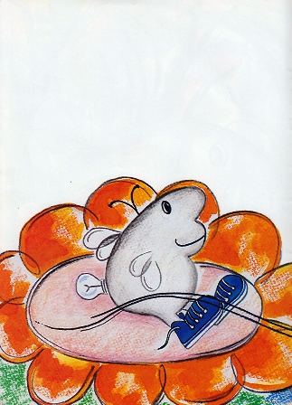 Ilustración de Olegario, un bicho de luz apagado