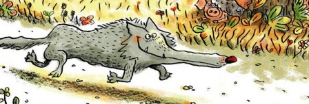 Ilustración de El buen humor del lobo gris