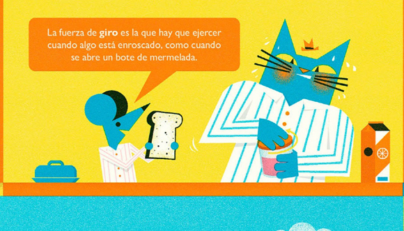 Ilustración de La aventura atómica del Profesor Astro Cat