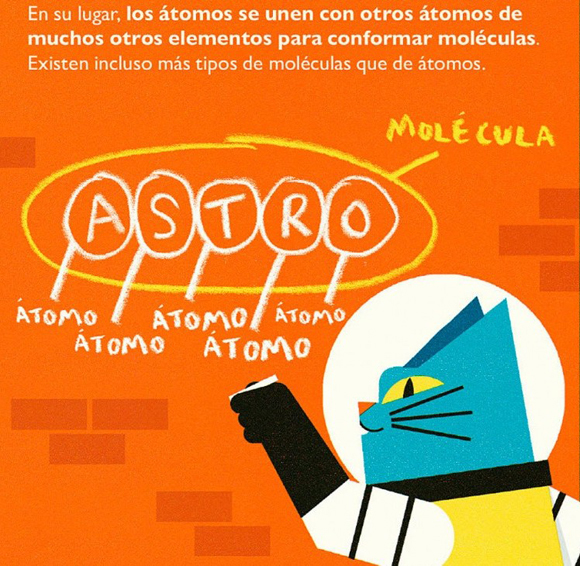 Ilustración de La aventura atómica del Profesor Astro Cat