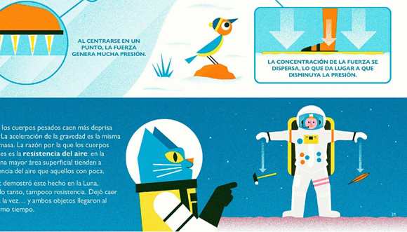 Ilustración de La aventura atómica del Profesor Astro Cat