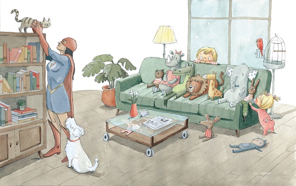 Ilustración de Max y los superhéroes