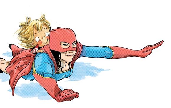 Ilustración de Max y los superhéroes