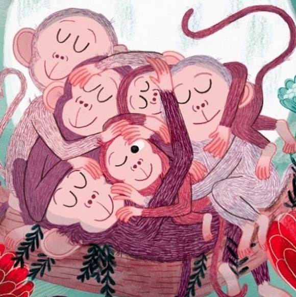 Ilustración de Pequeña en la jungla