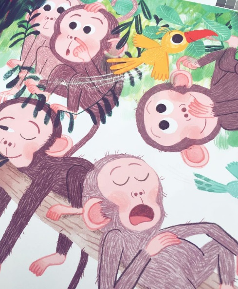 Ilustración de Pequeña en la jungla