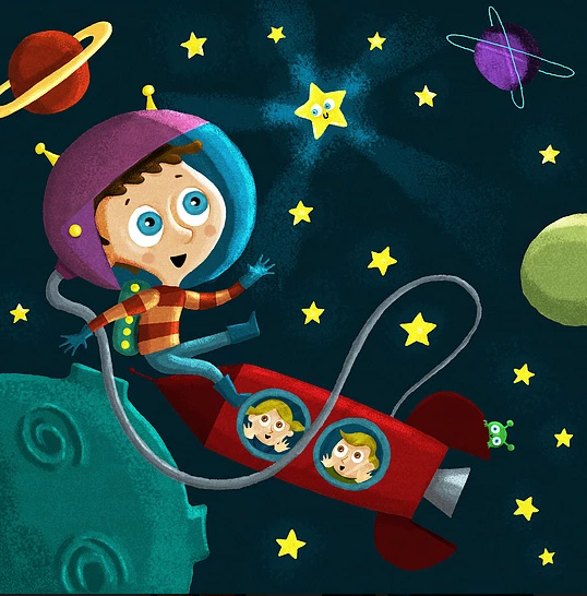 Ilustración de ¡Hasta la luna!