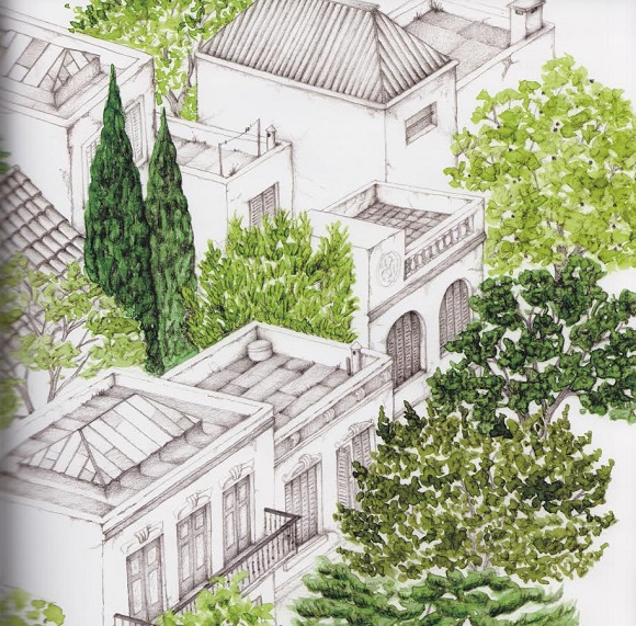 Ilustración de Arriba en las ramas