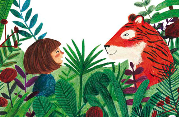 Ilustración de Hay un tigre en el jardín