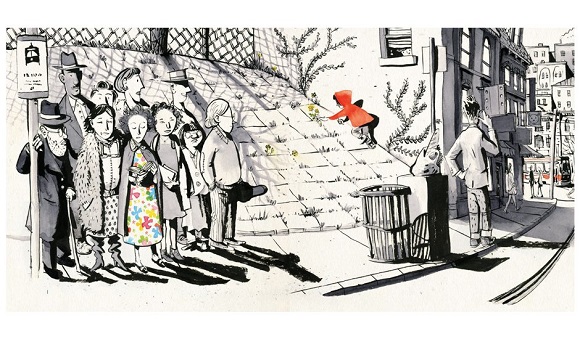 Ilustración de Un camino de flores