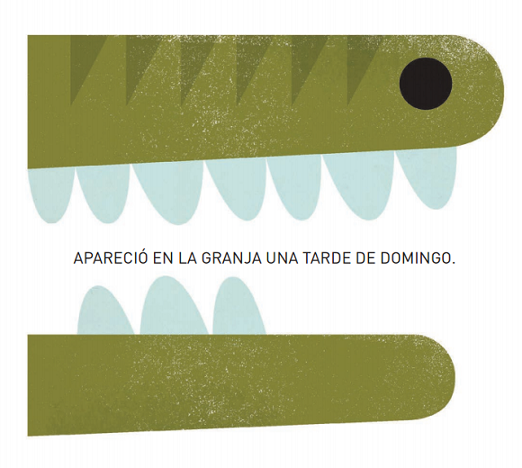 Ilustración de Un cocodrilo en la granja