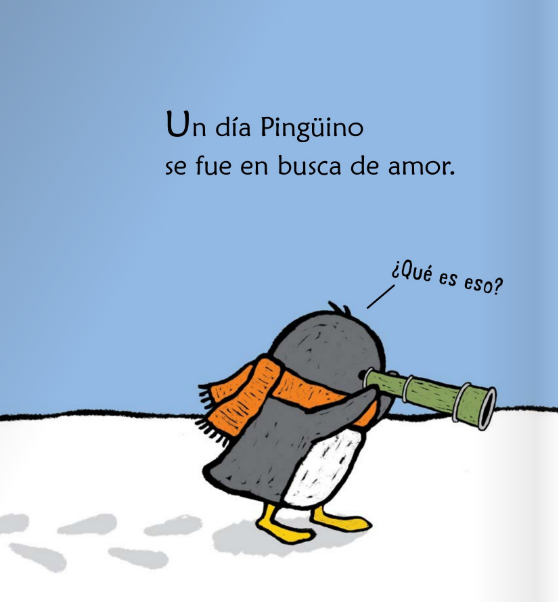 Ilustración de Pingüino enamorado