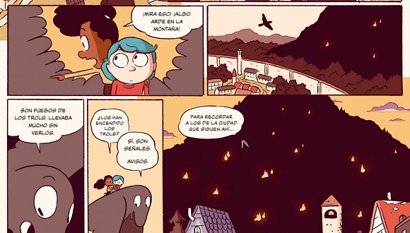 Ilustración de Hilda y el bosque de piedra