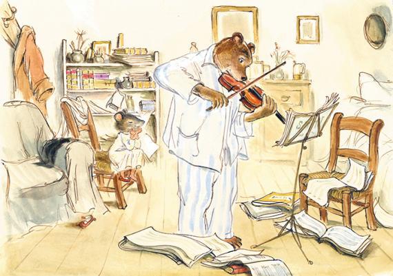 Ilustración de Ernesto y Celestina. Músicos callejeros