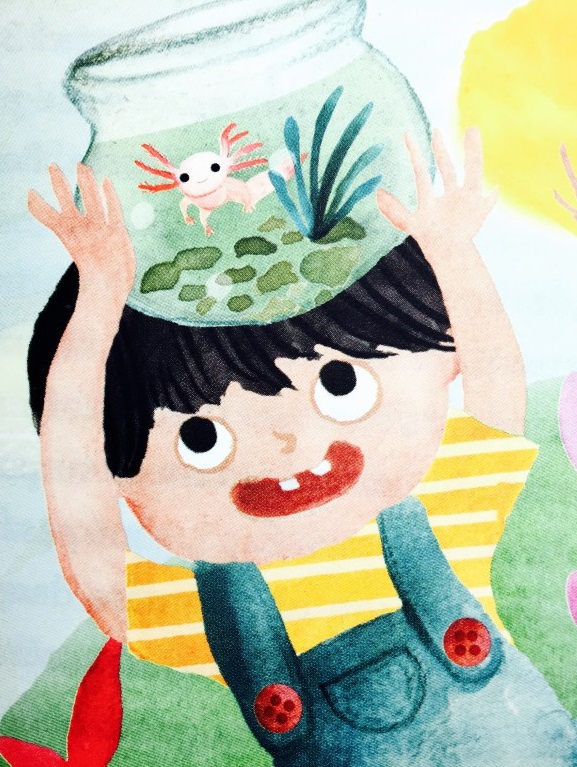 Ilustración de Un tritón en la mochila