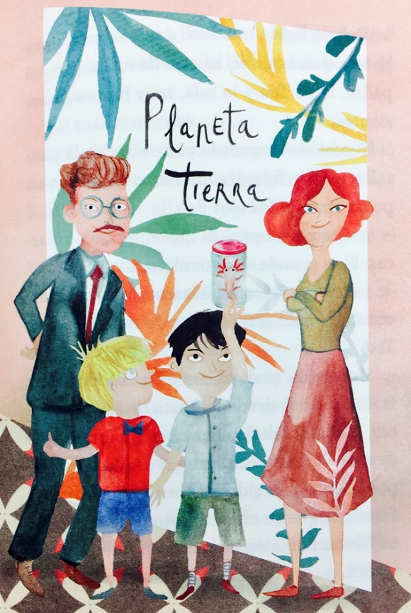 Ilustración de Un tritón en la mochila