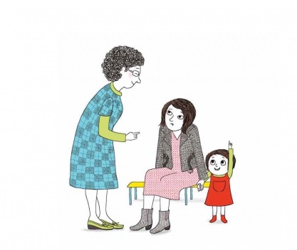 Ilustración de Mamá va al cole