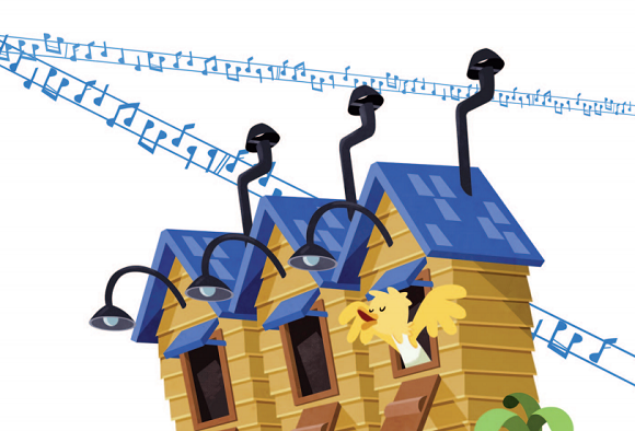 Ilustración de La Granja. La hora de la escuela