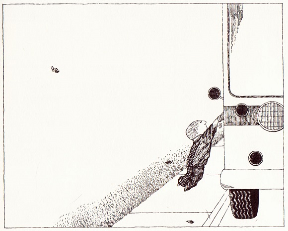 Ilustración de Tristán encoge