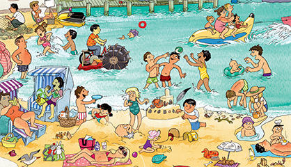 Ilustración de Busca y encuentra. De viaje