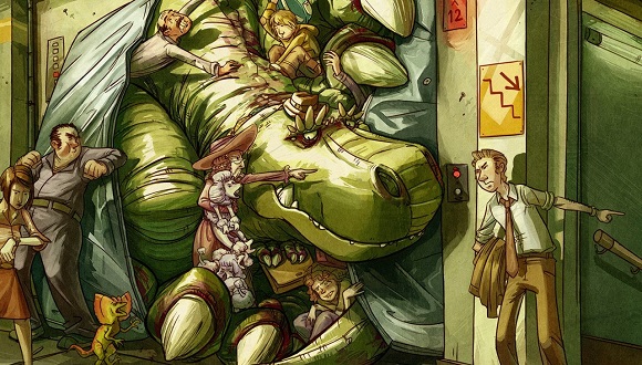 Ilustración de Rex en la ciudad