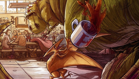 Ilustración de Rex en la ciudad