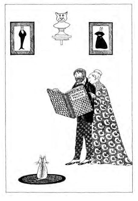 Ilustración de El libro de los gatos sensatos de la vieja zarigüeya
