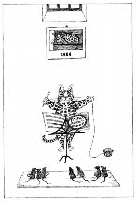 Ilustración de El libro de los gatos sensatos de la vieja zarigüeya