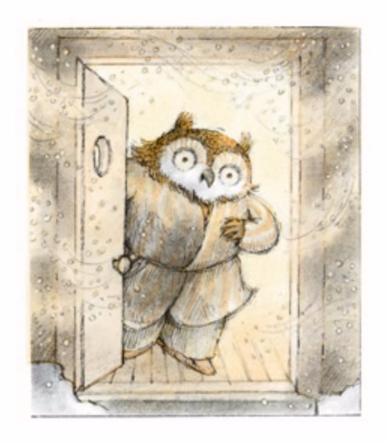 Ilustración de Búho en casa