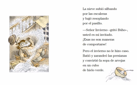 Ilustración de Búho en casa