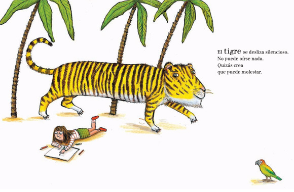 Ilustración de En los bosques adentrado, un león capturado