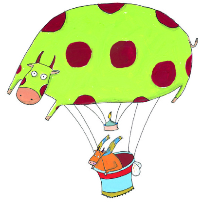Ilustración de Marta en el País de los Globos