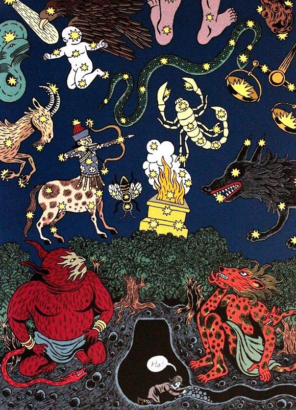Ilustración de Hâsib y la reina de las serpientes