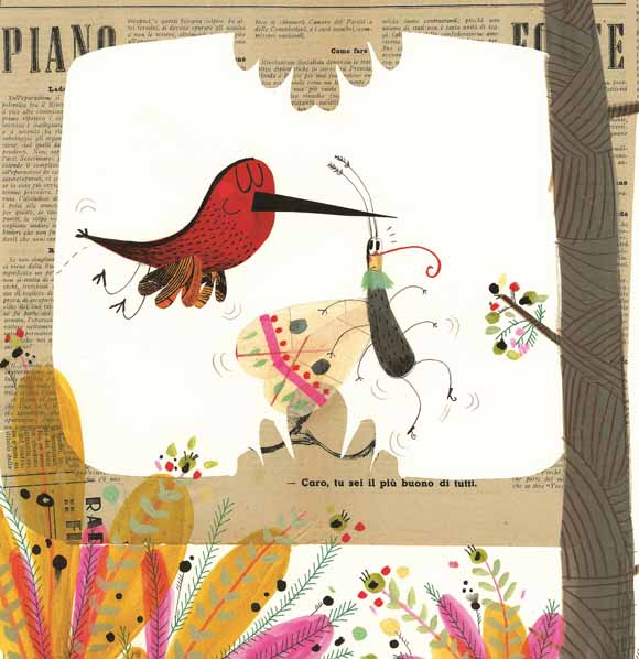 Ilustración de Fábula de la mariposa y la piedra