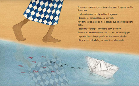 Ilustración de Ayobami y el nombre de los animales