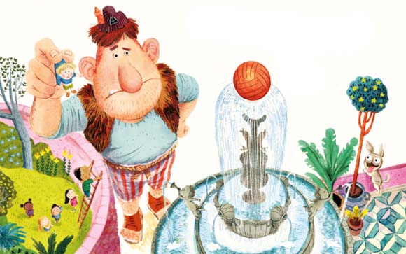 Ilustración de El gigante de Glotolandia