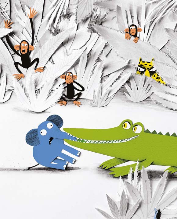 Ilustración de El elefantito preguntón