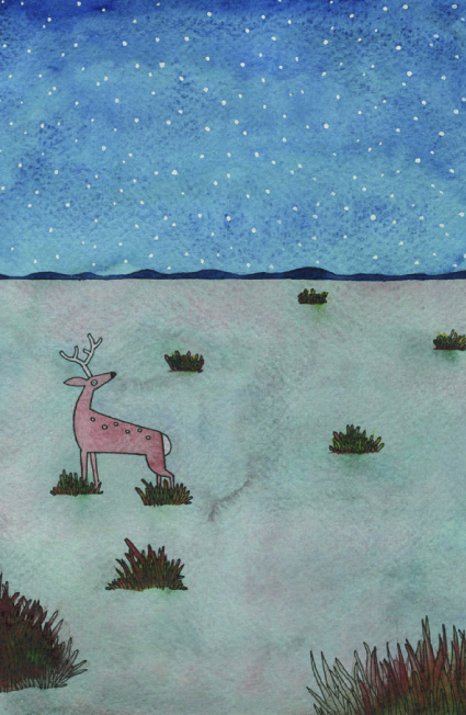 Ilustración de Caminando bajo el mar, colgando del amplio cielo