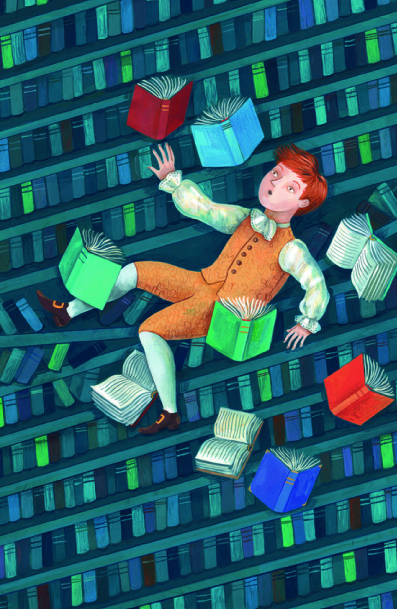 Ilustración de La isla de los libros andantes
