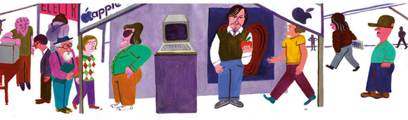 Ilustración de Steve Jobs. Inventor del mañana