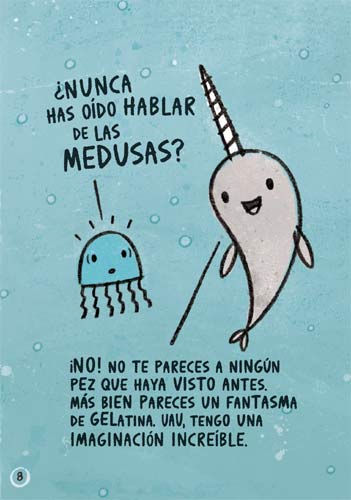 Ilustración de Narval. Unicornio Marino