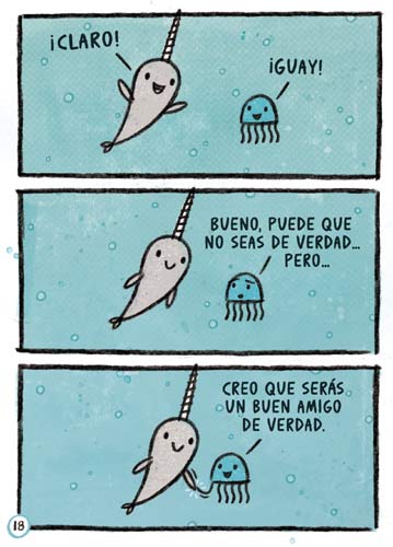 Ilustración de Narval. Unicornio Marino