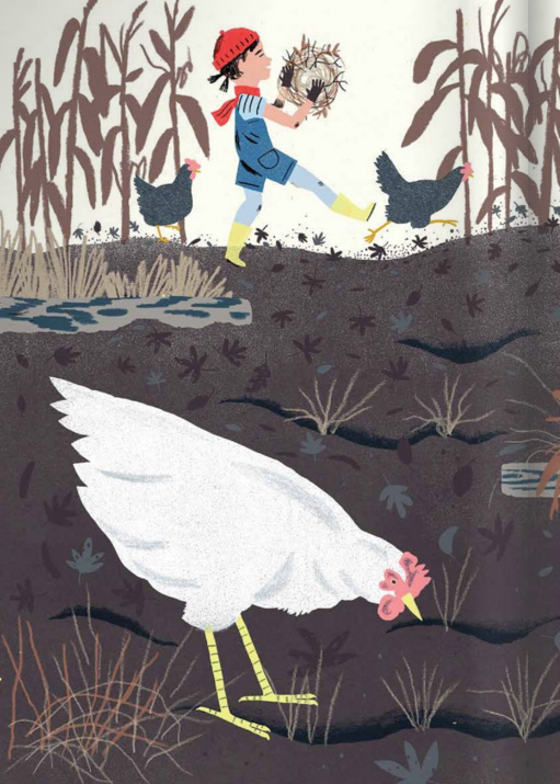 Ilustración de Arriba en el huerto y Abajo en la tierra