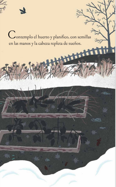 Ilustración de Arriba en el huerto y Abajo en la tierra