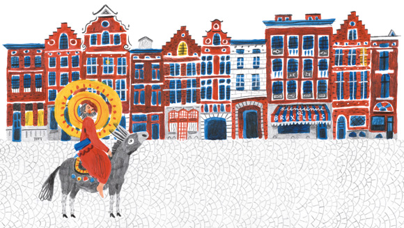 Ilustración de La entrada de Cristo en Bruselas