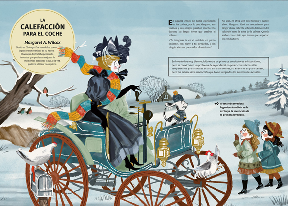 Ilustración de Inventoras y sus inventos