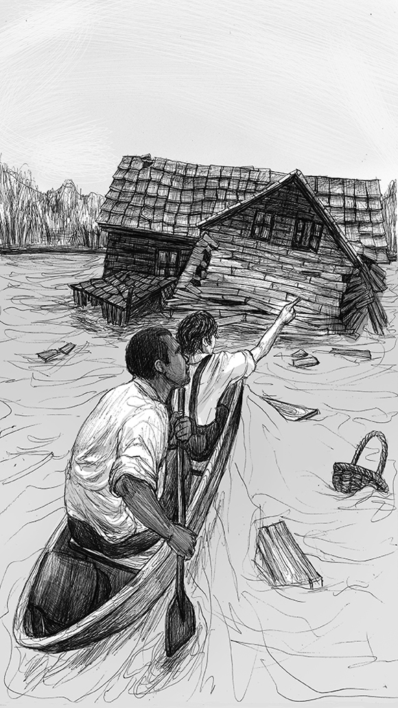 Ilustración de Las aventuras de Huckleberry Finn