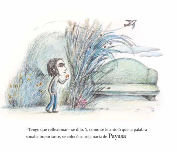 Ilustración de Payasa en el parque